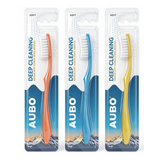 AUBO Factory Wholesale PP Handle Ergonomic Lightweight Medium Nylon Bristle Manual Toothbrush with Individual Pack for Home Use