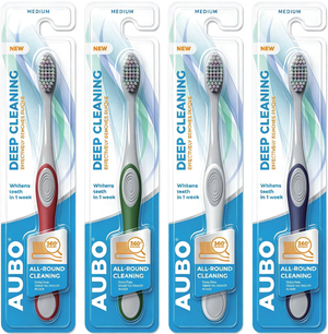 OEM ODM Custom Medium Toothbrush Deep Cleaning 360 All-round Whitens Teeth Plaque Removal Adult Plastic Ergonomic Design Home